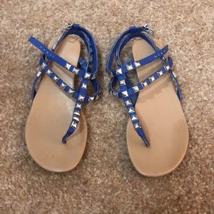 Blue with silver stud sandals 7.5
